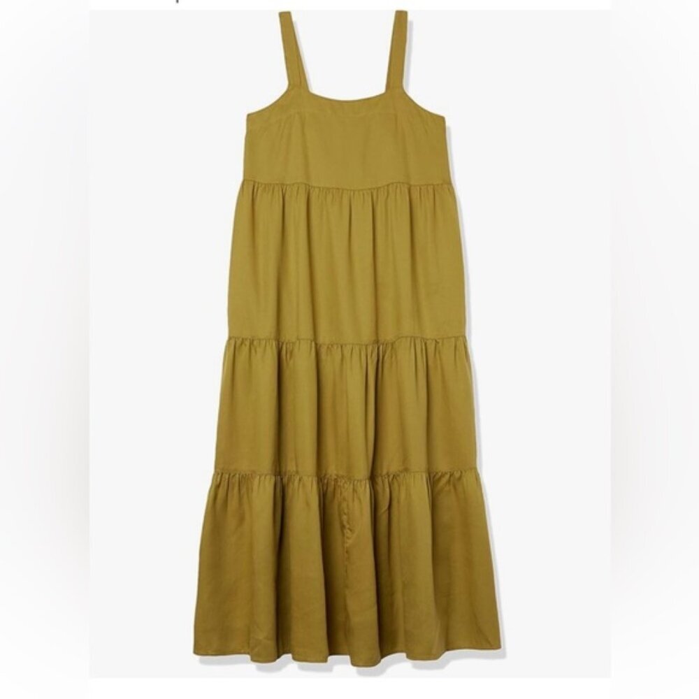 The Drop Britt Tiered Maxi Tent Dress Olive Oil - Picture 4 of 4